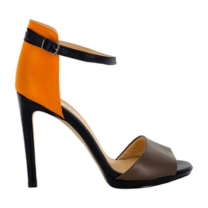 Deva Multi Color Black Orange Brown Sandal (Side View)