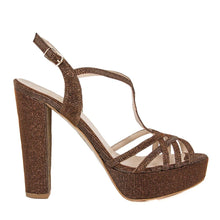 ANKA Bronze Gold Open Toe Women's Platform High Heel Handmade Sandal | Zerga Shoes