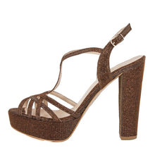 ANKA Bronze Gold Open Toe Women's Platform High Heel Handmade Sandal | Zerga Shoes