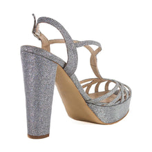 ANKA Silver Diamond Open Toe Platform High Heel Handmade Sandal | Zerga Shoes