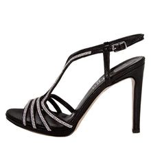 BUSE Rich Black Crystal Rhinestone Open Toe High Heel Handmade Sandal | Zerga Shoes