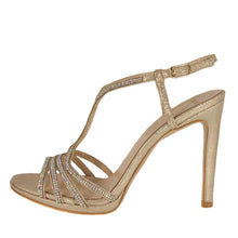 BUSE Gold Glitter Crystal Rhinestone Open Toe High Heel Sandal | Zerga Shoes