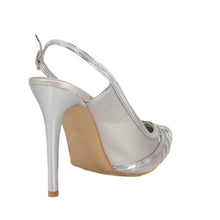 CUNDA Silver Matte Metallic Mirror High Heel Point Toe Handmade Sandal