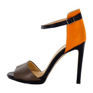 Deva Multi Color Black Orange Brown Sandal (Side View)