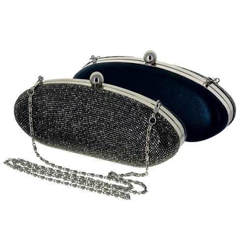 Elip Black Rhinestone Clutch