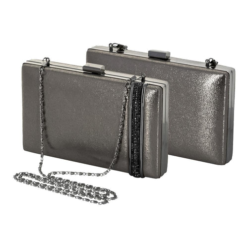 Heda Anthracite Rhinestone Clutch