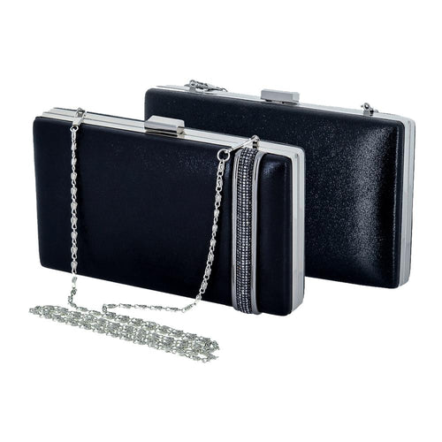 Heda Black Rhinestone Clutch