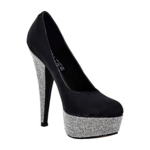 Hedla Black Sateen Rhinestone Shoes (Right View)