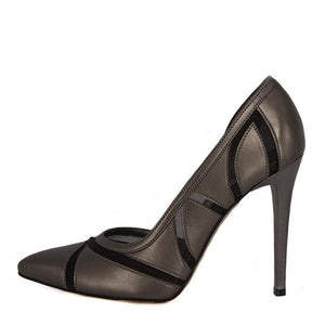 LALE Anthracite Tulle Stiletto (Side View)