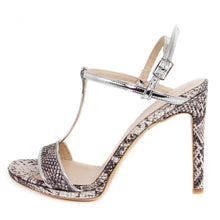 Murr Silver Snake Skin Mirror Sandal (Side View)