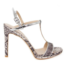 Murr Silver Snake Skin Mirror Sandal (Side View)
