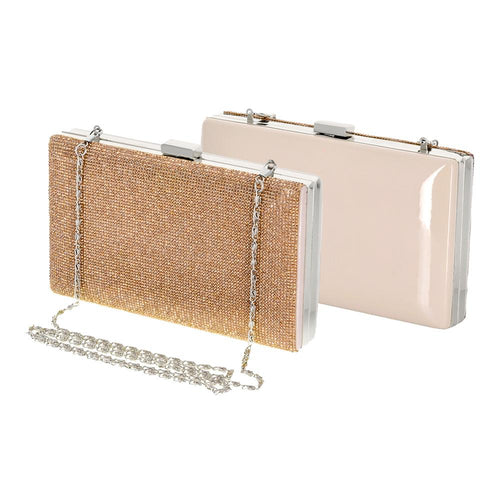 Nura Pink Rhinestone Clutch