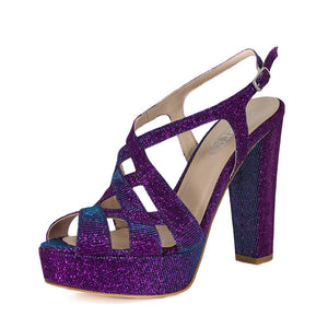 Peri Purple Aqua Platform Sandal (Left View)