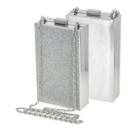 Ruya Silver Rhinestone Clutch